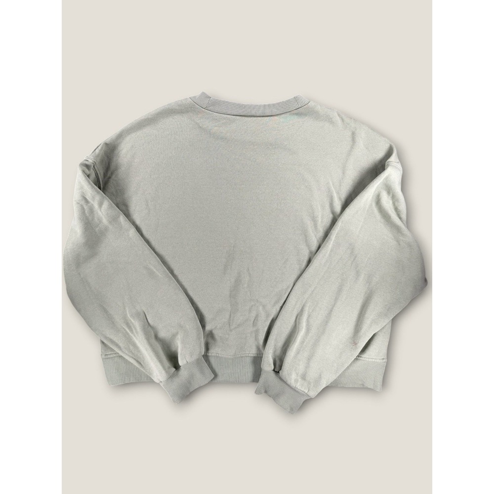 H&M Divided Sage Green Cropped Crewneck Sweatshirt Pullover M Fleece Basic - Picture 5 of 6